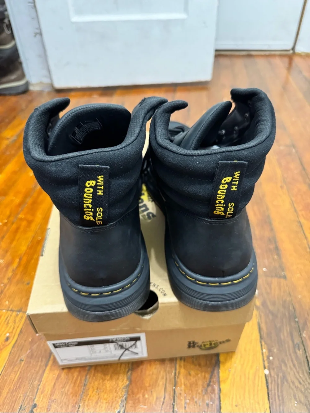 Men's Black Lace-Up Work Boots -Dr martens